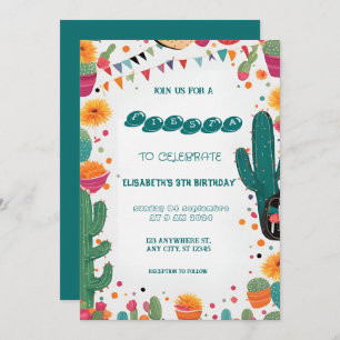 Colourful Mexican Fiesta Birthday  Invitation