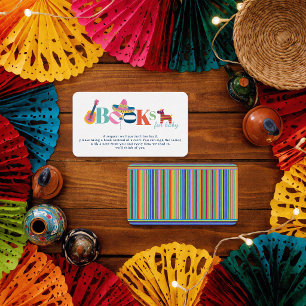 Colourful Mexican Fiesta Books for Baby Shower Enclosure Card