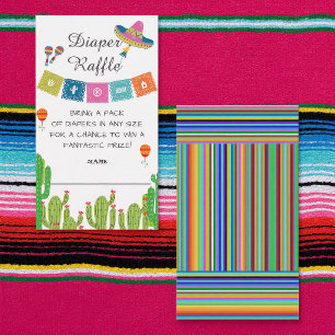 Colourful Mexican Fiesta Cactus diaper raffle Enclosure Card