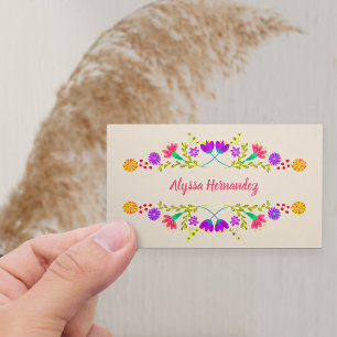 Colourful Mexican Fiesta Floral Champagne Business Card