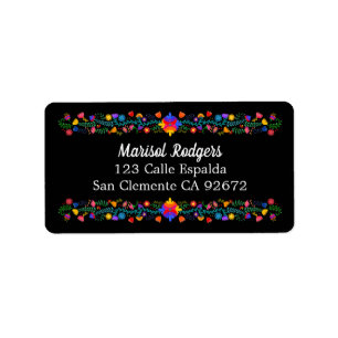 Colourful Mexican Fiesta Folk Art Black Label