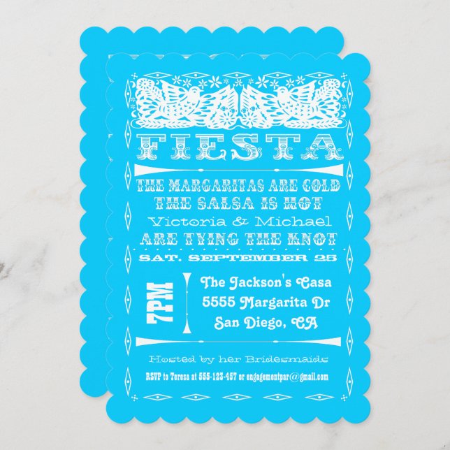 Colourful Mexican Fiesta Rehearsal Dinner Invitation (Front/Back)