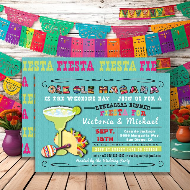 Colourful Mexican Fiesta Rehearsal Dinner Invites (Creator Uploaded)