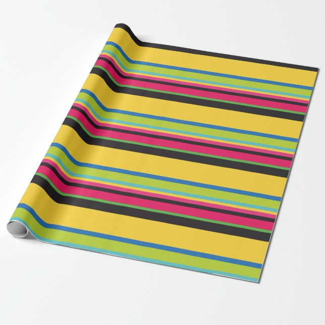 Colourful Mexican Fiesta Wrapping Paper (Unrolled)