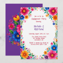 Colourful Mexican Floral Engagement Party
