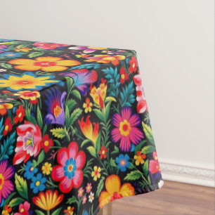 Colourful Mexican Floral Fiesta Pattern Tablecloth