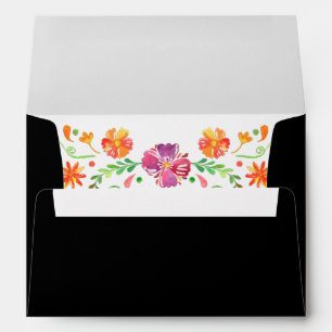 Colourful Mexican Floral Fiesta Wedding Envelope