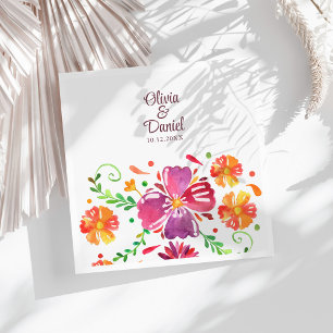 Colourful Mexican Floral Fiesta Wedding  Napkin