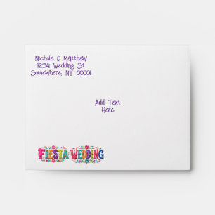 Colourful Mexican Floral Wedding Envelope