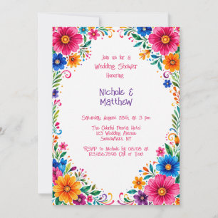 Colourful Mexican Floral Wedding Shower  Invitation