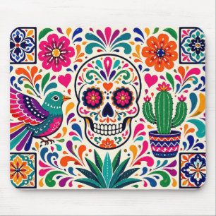 Colourful Mexican Folk Art Mouse Pad