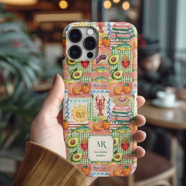 Colourful Mexican Patchwork Print Monogram Case-Mate iPhone Case (Creator Uploaded)