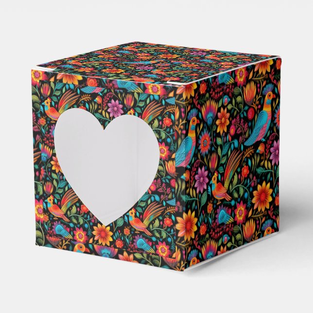 Colourful Mexican pattern Favour Box (Front Side)
