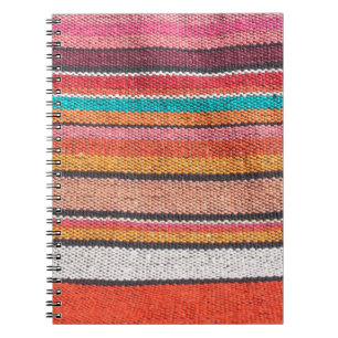 Colourful mexican, peruvian style rug surface clos notebook
