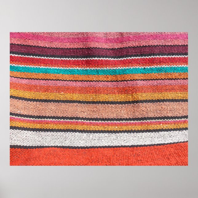 Colourful mexican, peruvian style rug surface clos poster (Front)