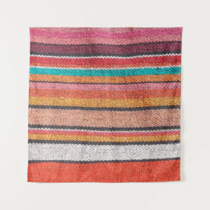 Colourful mexican, peruvian style rug surface clos tapestry