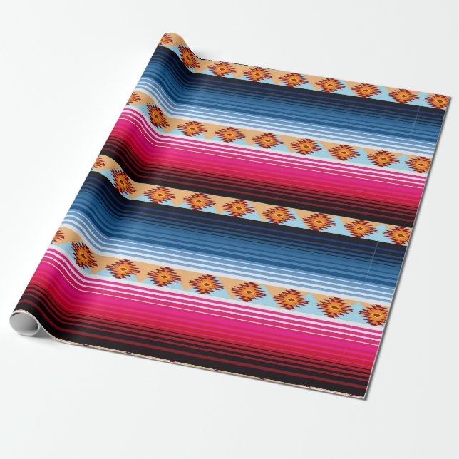 Colourful Mexican Rug Wrapping Paper (Unrolled)
