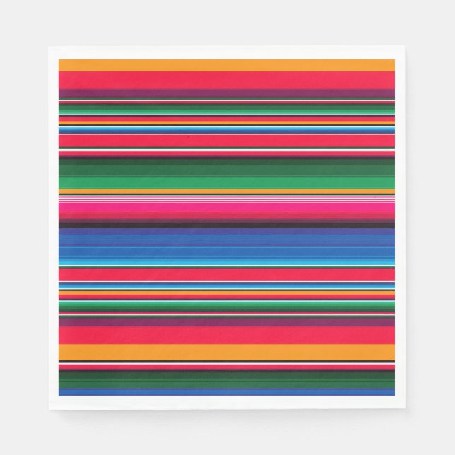 Colourful Mexican Serape Decor Party Napkin (Front)