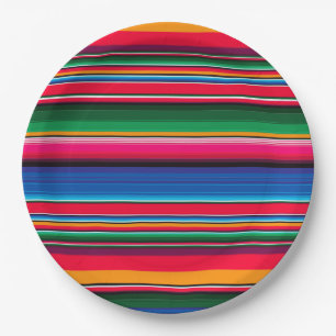 Colourful Mexican Serape Decor Party Paper Plate