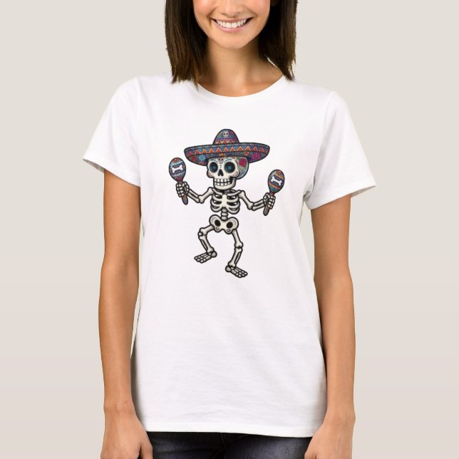 Colourful Mexican Skeleton T-Shirt (Front)