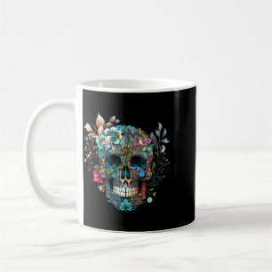 Colourful Mexican Skull Patterns Flowers Halloween Coffee Mug