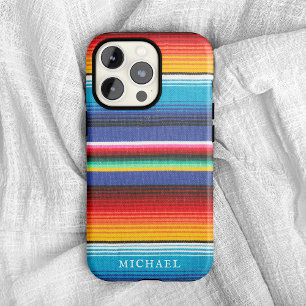 Colourful Mexican Striped Blanket w/ Name iPhone 11 Case