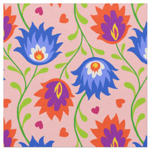 Colourful Mexican Style Floral Pattern Elegant Bol Fabric