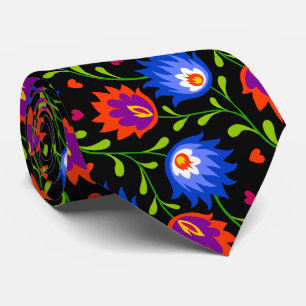 Colourful Mexican Style Floral Pattern Elegant Bol Tie
