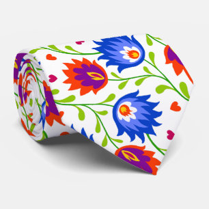 Colourful Mexican Style Floral Pattern Elegant Bol Tie