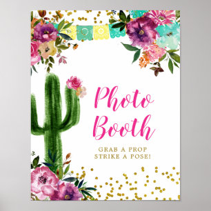 Colourful Mexican Taco bout Love Photo Booth Poster