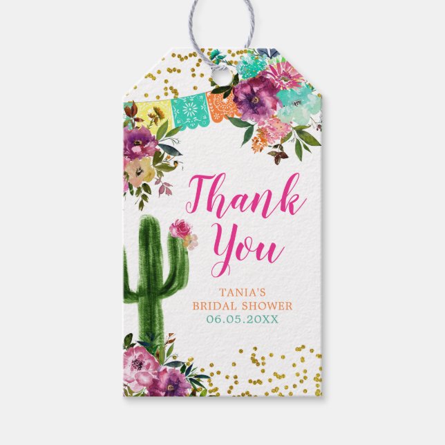 Colourful Mexican Taco bout Love Thank You Tag (Front)