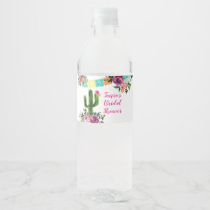 Colourful Mexican Taco bout Love Water Bottle Water Bottle Label