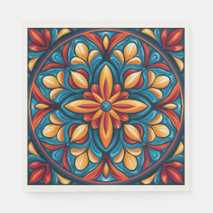 Colourful Mexican Talavera Fiesta Napkin