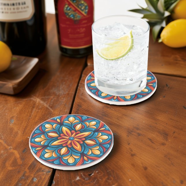 Colourful Mexican Talavera Sandstone Coaster (Creator Uploaded)