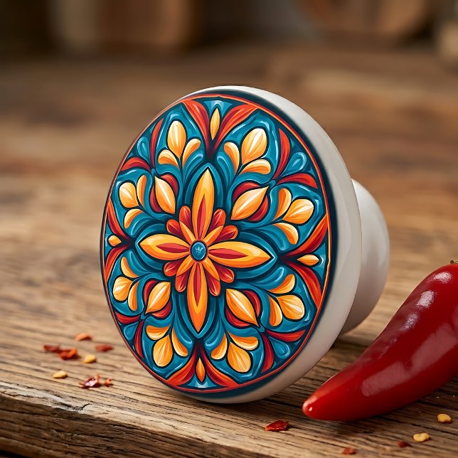 Colourful Mexican Talavera Style Ceramic Knob (Creator Uploaded)
