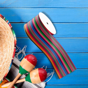 Colourful Mexican Traditional Serape Gift Grosgrain Ribbon