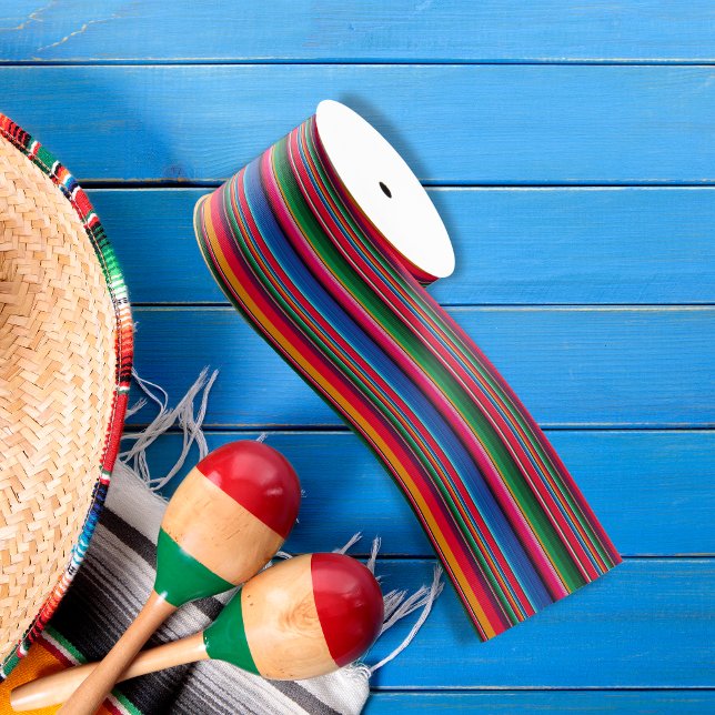 Colourful Mexican Traditional Serape Gift Grosgrain Ribbon (Creator Uploaded)