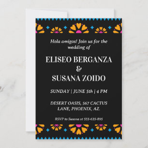 colourful mexico mexican wedding invitations