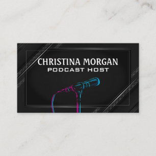 Colourful Microphone   Podcaster   Talk Show Host Business Card