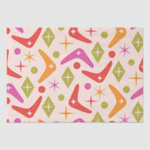 Colourful Mid Century Boomerangs with Diamonds  Tissue Paper