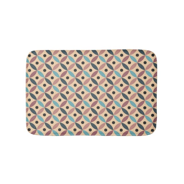 Colourful Mid Century decoration Bath Mat (Front)