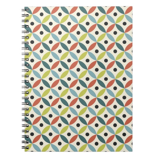 Colourful Mid Century decoration Notebook (Front)