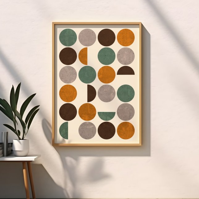 Colourful Mid Century Modern Abstract Circles Poster (Creator Uploaded)