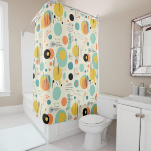 Colourful Mid Century Modern Abstract Pattern Shower Curtain