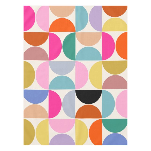 Colourful Mid Century Modern Abstract Pattern Tablecloth (Front)