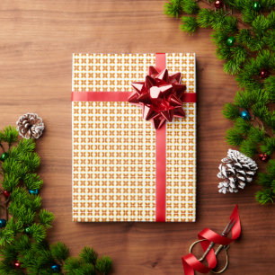 Colourful Mid Century Modern Floral Wrapping Paper