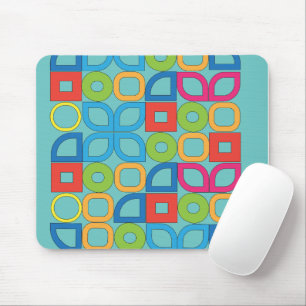Colourful Mid Century Modern Geometric Mousepad