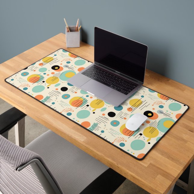 Colourful Mid Century Modern Pattern Desk Mat (Office 2)