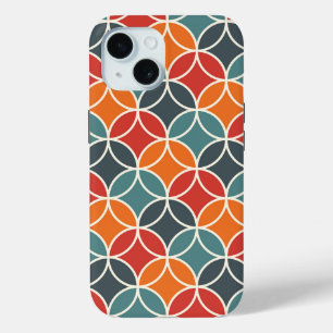 Colourful Mid-Century Modern Style Pattern iPhone 15 Case