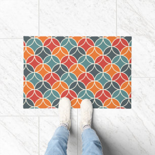 Colourful Mid-Century Modern Style Pattern Doormat